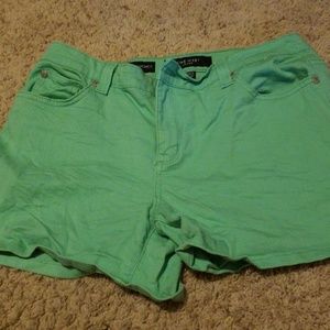 Mint Colored Jean Shorts